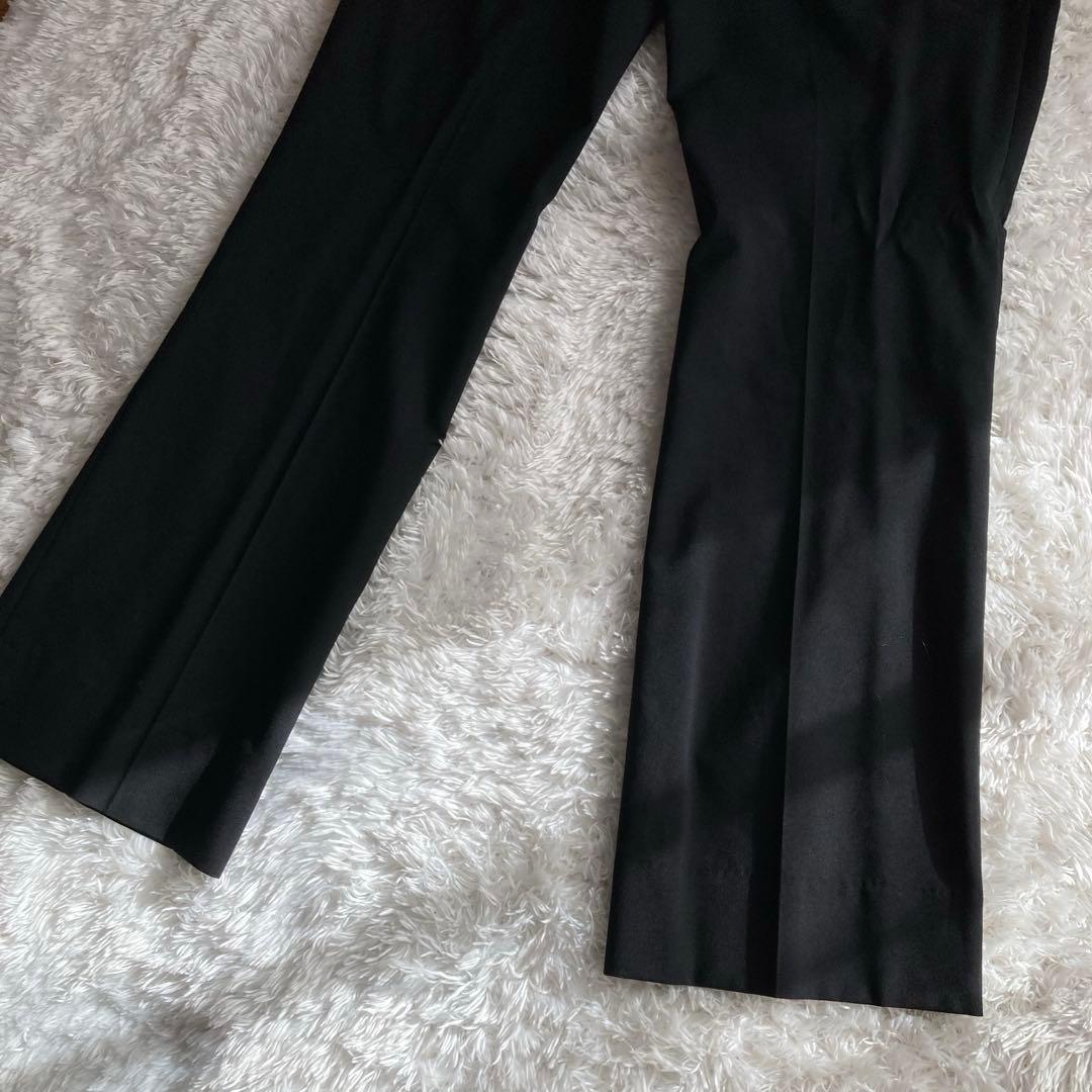 エヌラインプレシャス 洗える パンツスーツ 黒 無地 13号 大きいサイズ