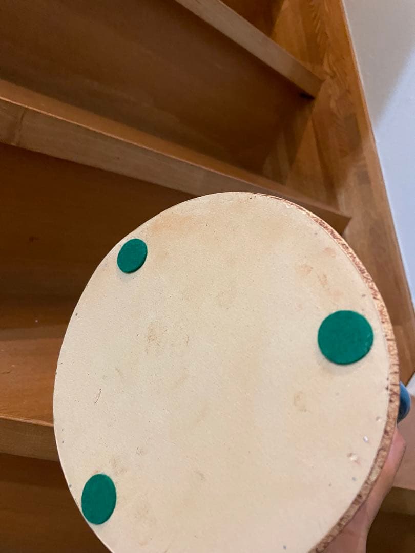 フクロウ　女性　陶器オブジェ　陶人形