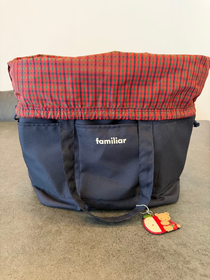 【現行品・美品】ファミリア マザーズバッグ 赤チェック