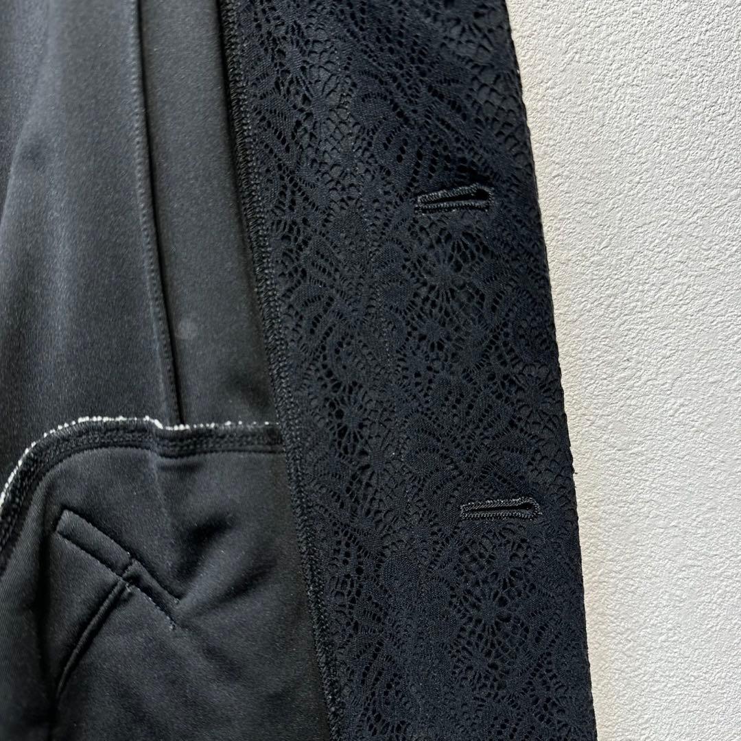 希少 11年製 コムデギャルソン 上質 総柄 変形 レース ステンカラーコート