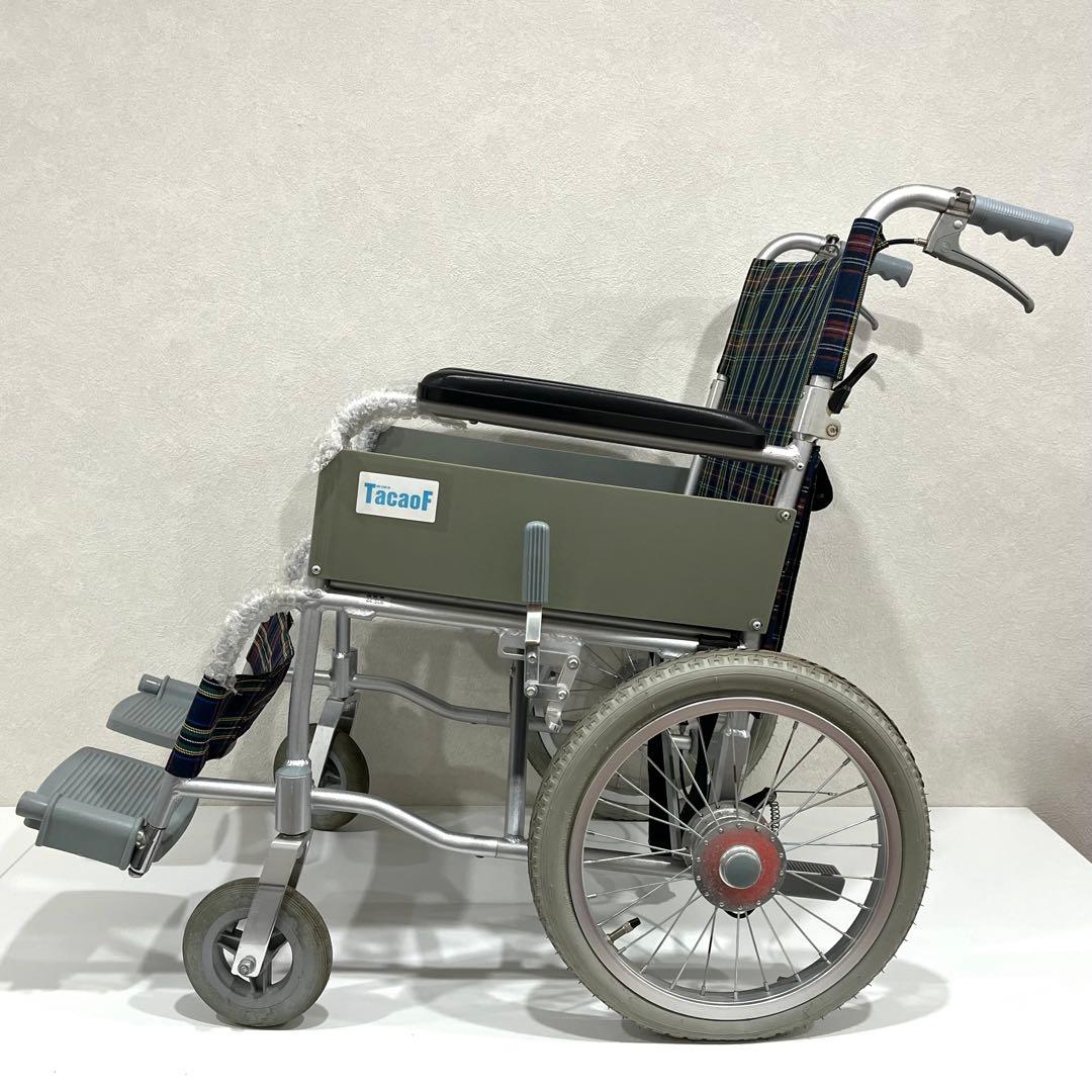 h432 新品　幸和製作所　介護用車椅子　介助式車椅子　チェック柄　軽量　車いす