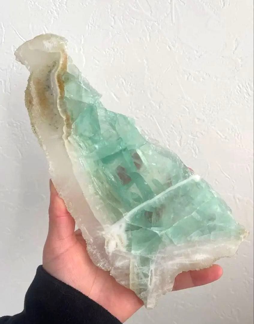 凄くクリアなグリーンフローライト❣️✨プレート♡虹沢山でます✨