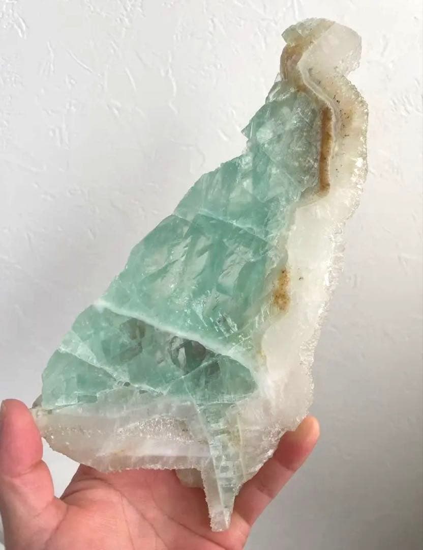 凄くクリアなグリーンフローライト❣️✨プレート♡虹沢山でます✨