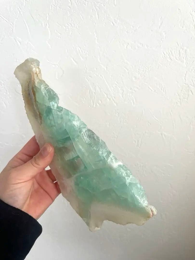 凄くクリアなグリーンフローライト❣️✨プレート♡虹沢山でます✨