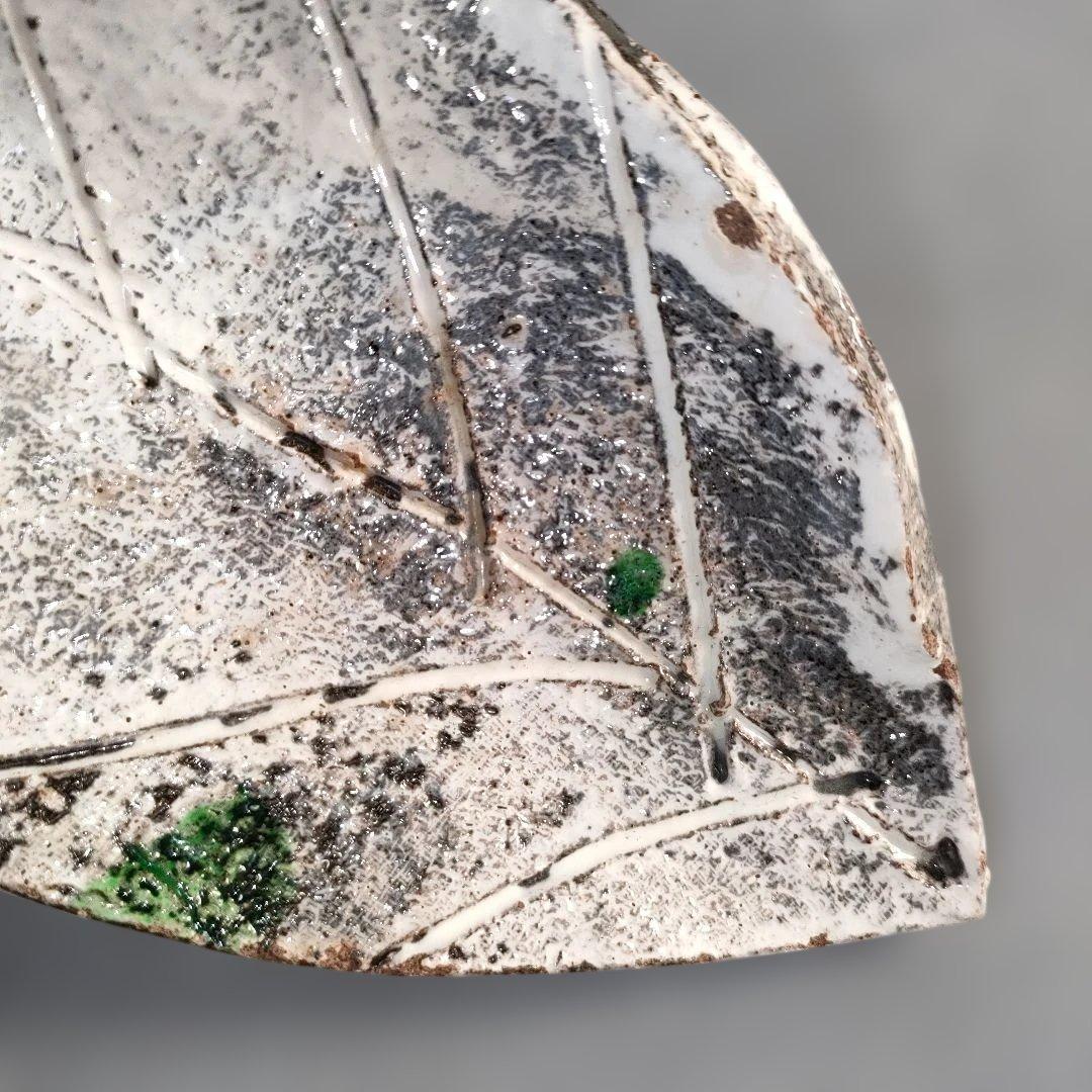 A1389-7/在銘/葉形足付銘々皿6客/向付/飾皿/盛皿/菓子皿/懐石道具/