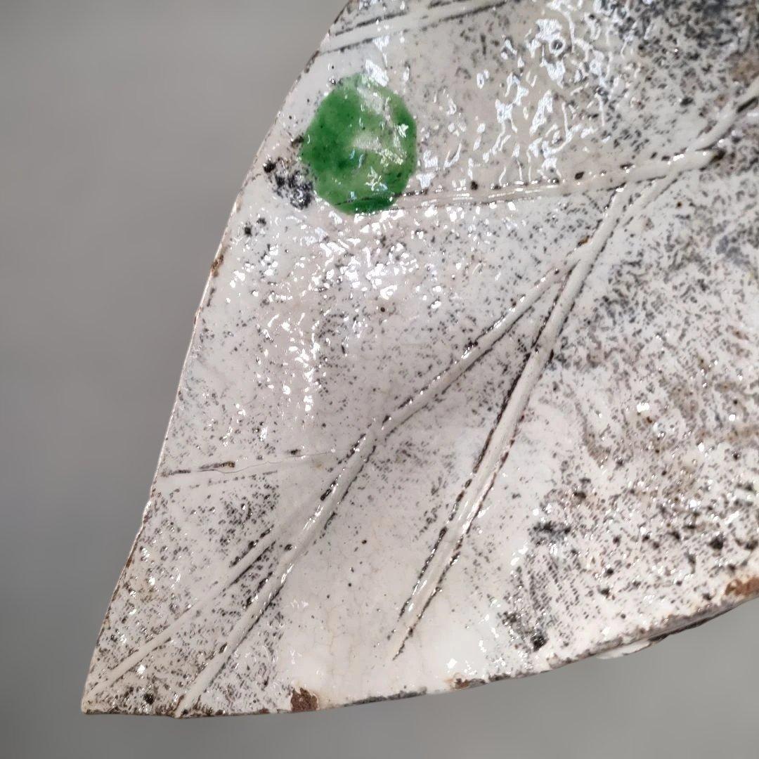 A1389-7/在銘/葉形足付銘々皿6客/向付/飾皿/盛皿/菓子皿/懐石道具/