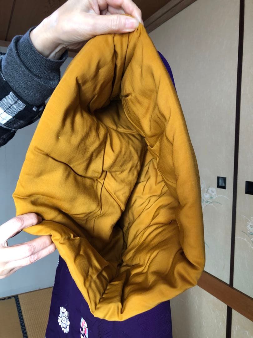 【マイスターメイド】かいまき　高級布団　縮緬　絹織物生地　白綿　極厚　未使用品！