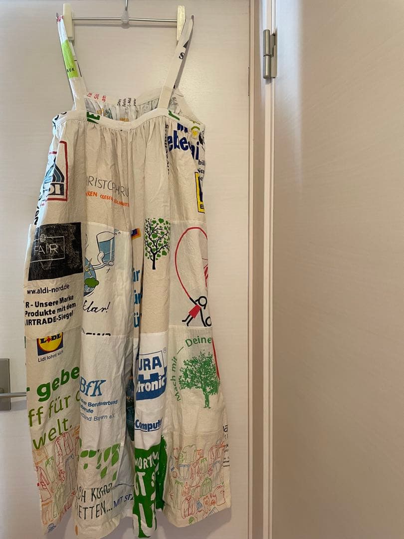 最終値下げ！ヨーロピアンエコバッグリメイクサロペット