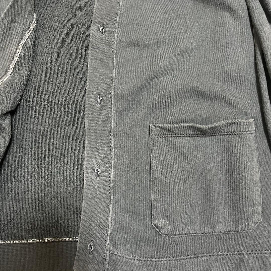 PRADA Vネック カーディガン ボタン エルボーパッチ グレー M