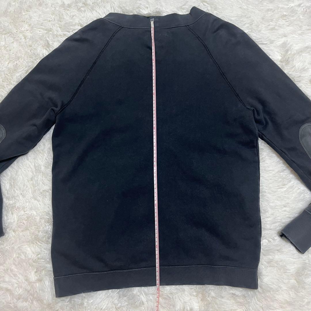 PRADA Vネック カーディガン ボタン エルボーパッチ グレー M