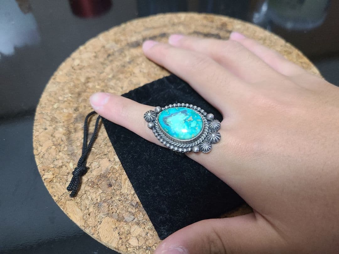 ターコイズ シルバーリング MC刻印　インディアンジュエリー