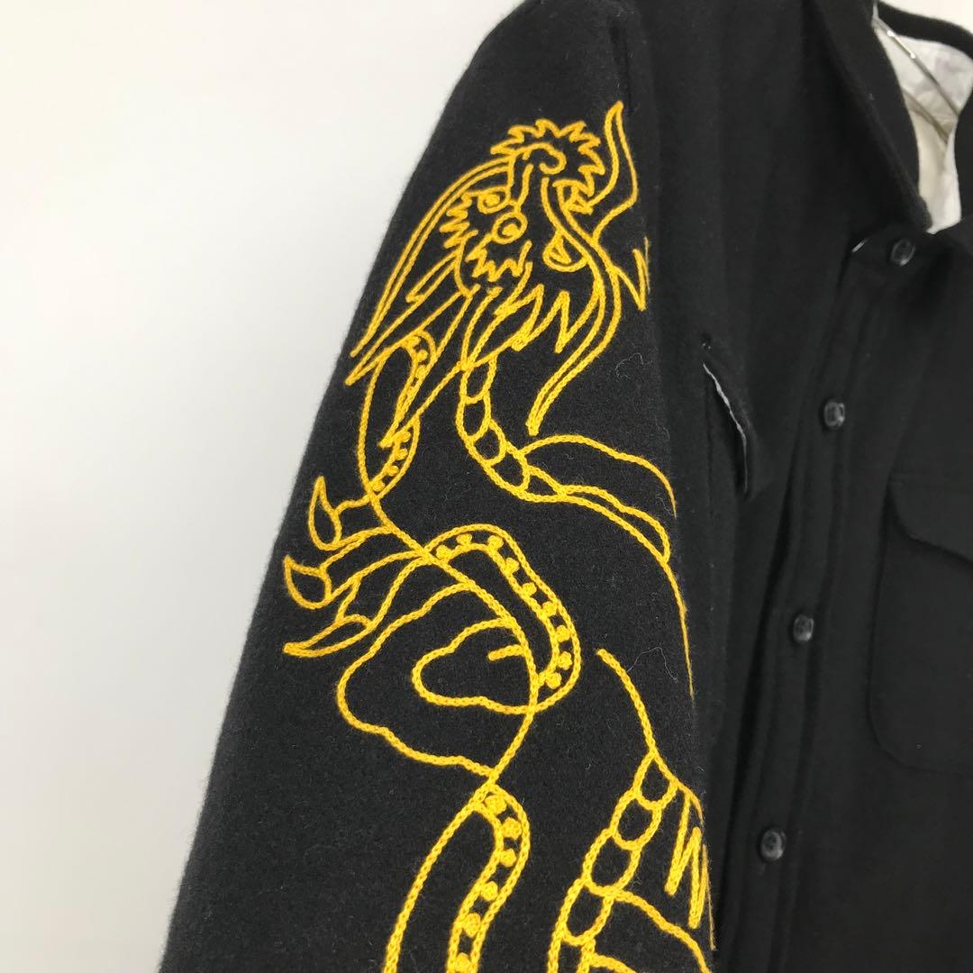 ソフトマシーン　シャツジャケット　L　ブラック　ウール