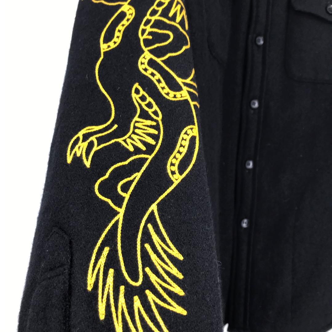 ソフトマシーン　シャツジャケット　L　ブラック　ウール