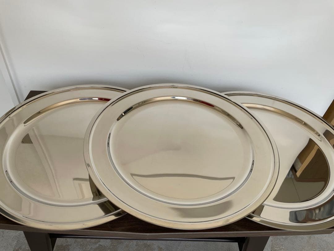 18-8ステンレス製大皿 3枚