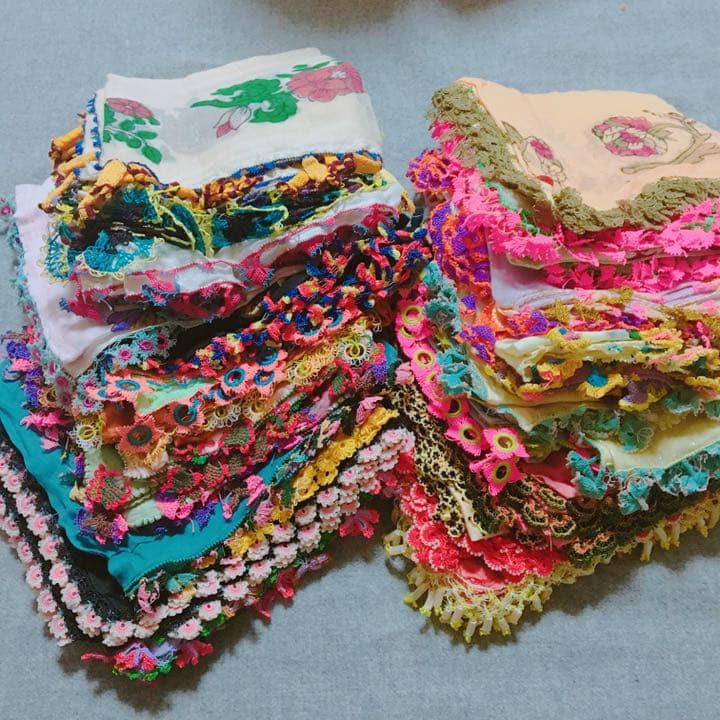 希少！ヴィンテージ　オヤスカーフ 31枚 イーネオヤ トルコ伝統工芸品