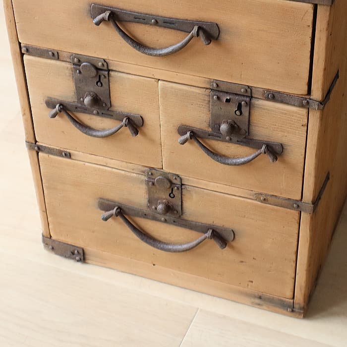 アンティーク 時代 和箪笥 スギ 整理箱 タンス 隠し箱 古家具