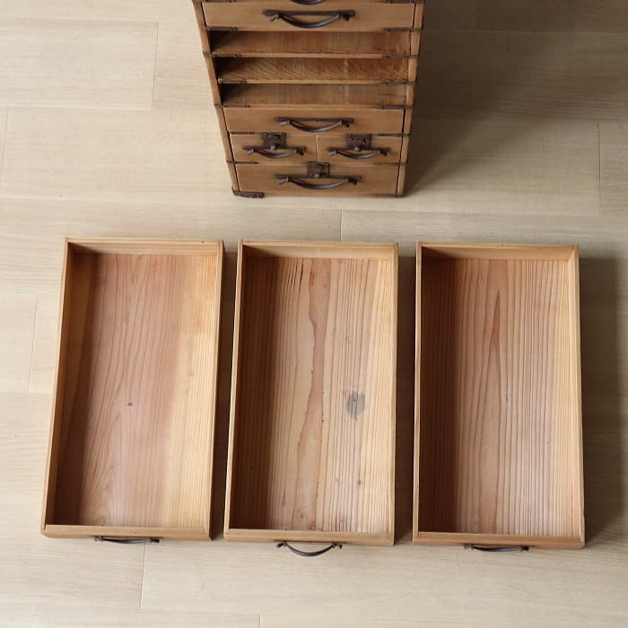 アンティーク 時代 和箪笥 スギ 整理箱 タンス 隠し箱 古家具