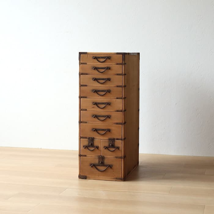 アンティーク 時代 和箪笥 スギ 整理箱 タンス 隠し箱 古家具