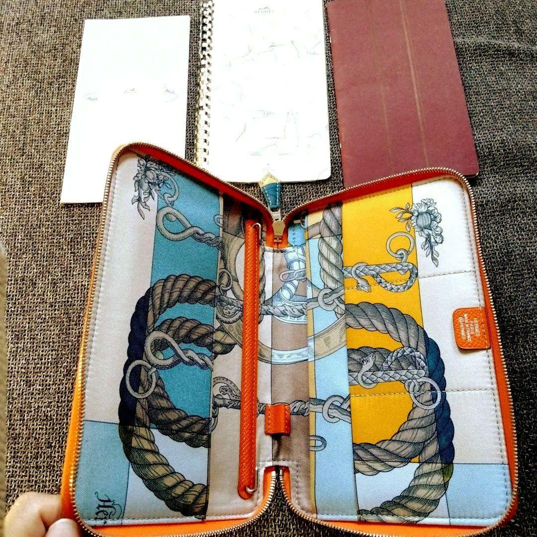 美品❤HERMES❤手帳カバー　シルクイン　オレンジ