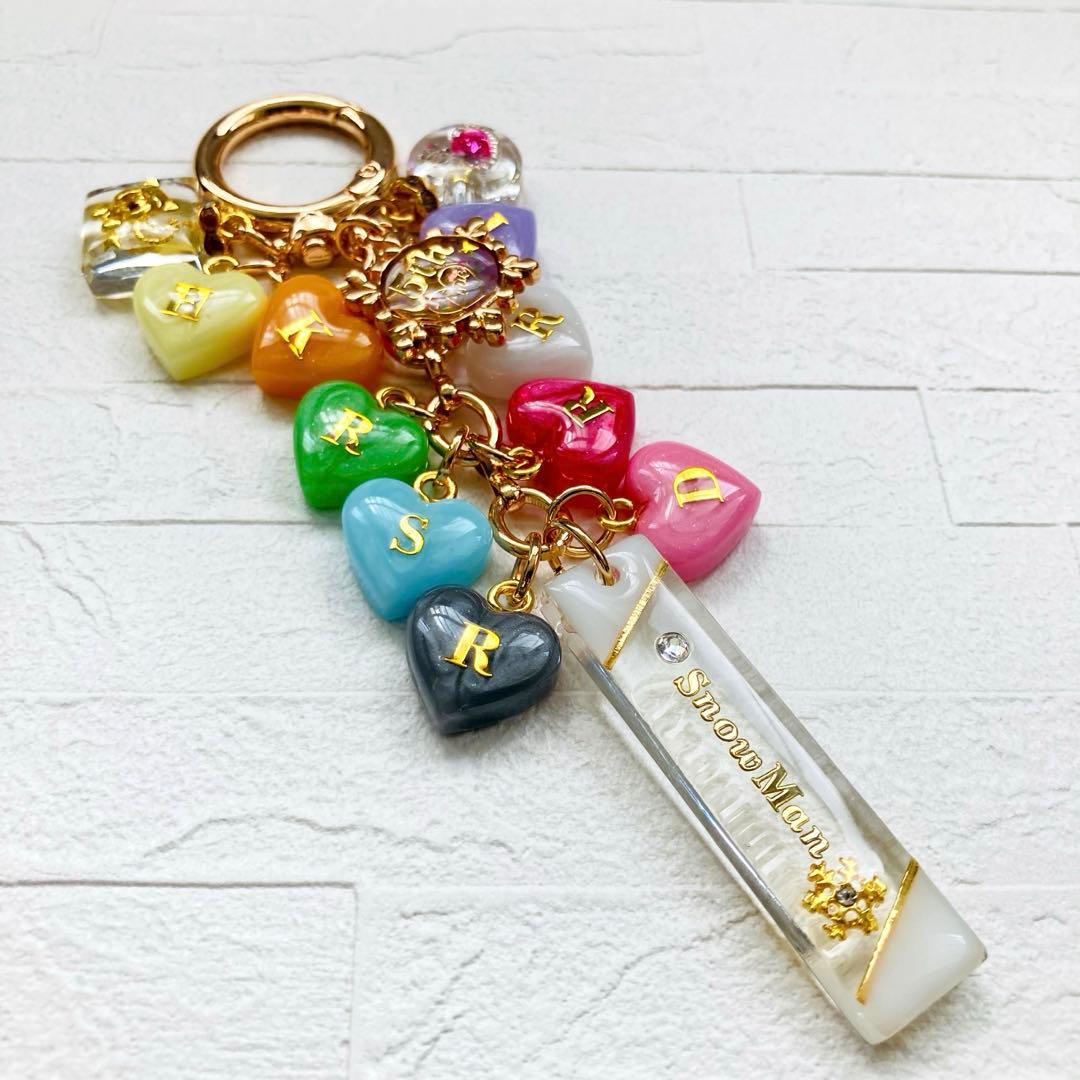 Lunaページ　Man名入れチャーム　レジンキーホルダー5点