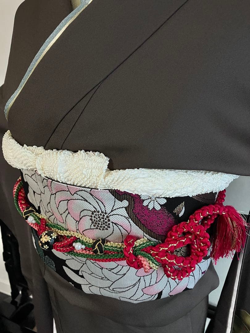 お値下げ 振袖フルセット シックな焦茶 ブラウン 成人式 結婚式 袋帯