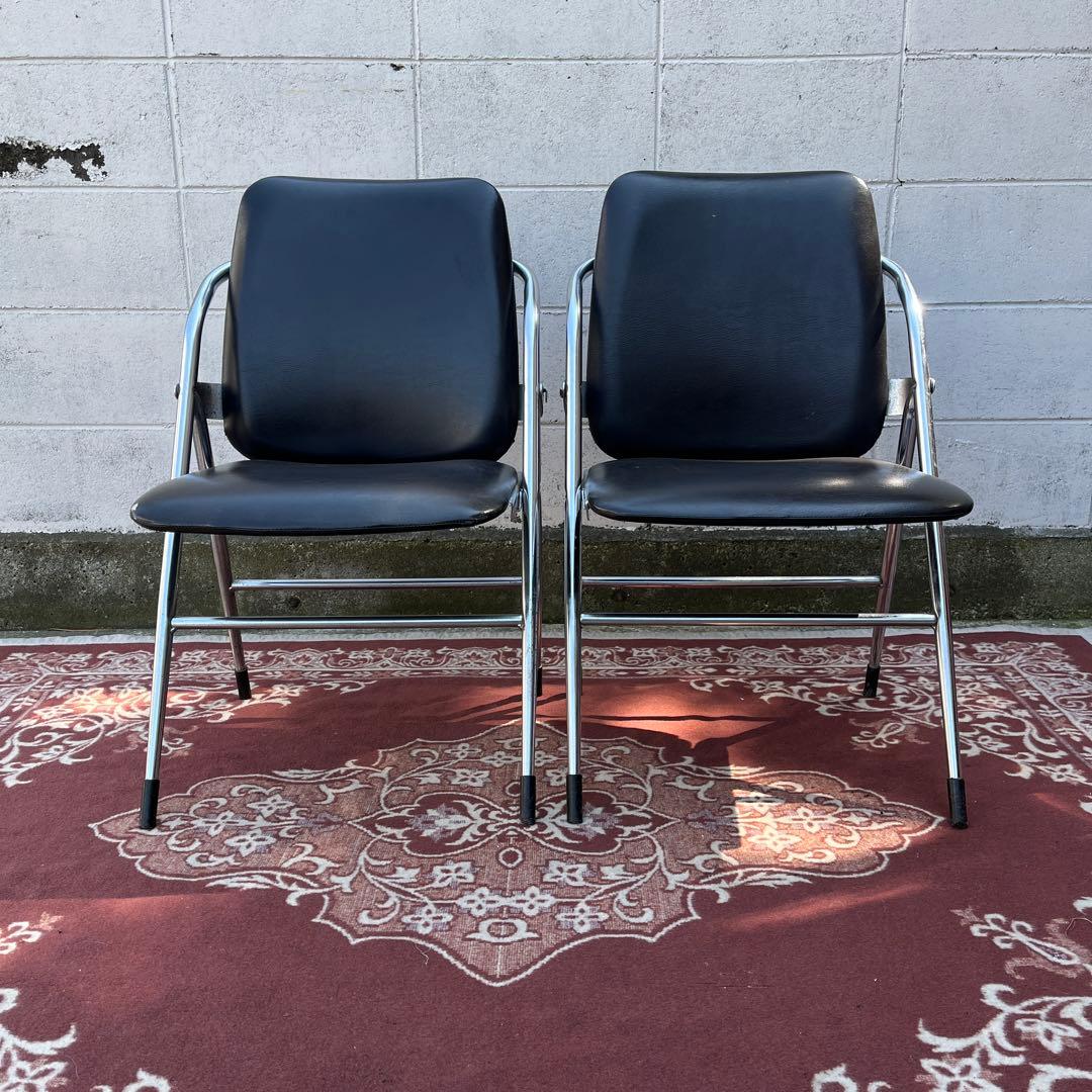 古家具 2点セット◾️チトセ 折り畳み椅子/ フォールディングチェア