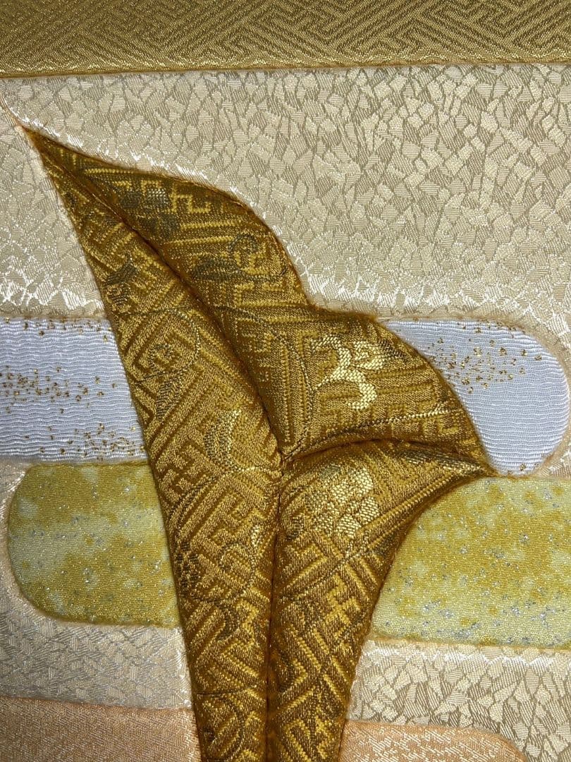 ハンドメイドきめこみ　金欄の慶雲兜特大サイズ