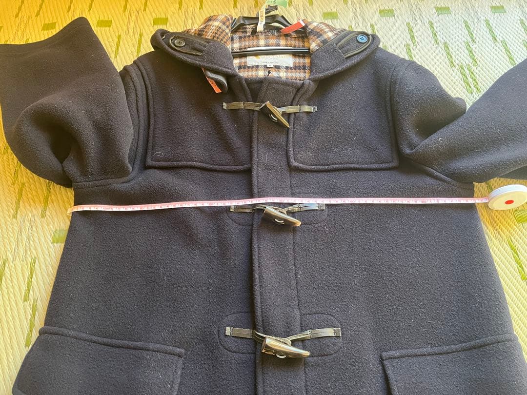 アクアスキュータム　ギンガムチェック　カシミヤ　ウール　ダッフルコート　M