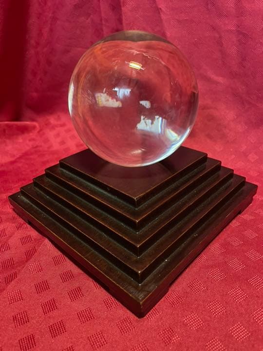 アンティーク品　クリスタルポール台付　玉大きめサイズ