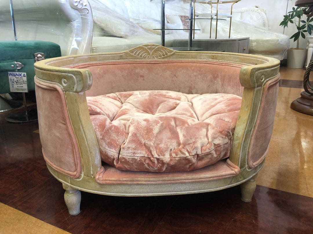 オランダ卿ルーピンク ベルベット ペット ベッドスイート ピンク