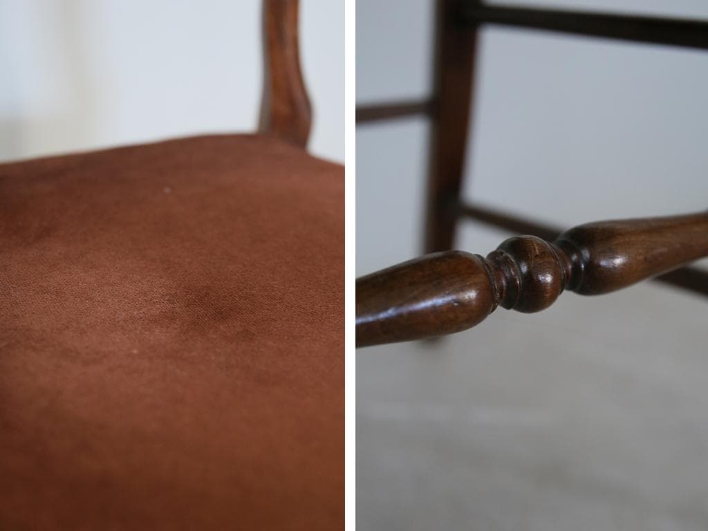 英国アンティーク木製バルーンバックダイニングチェア/サロンイス(89-204)