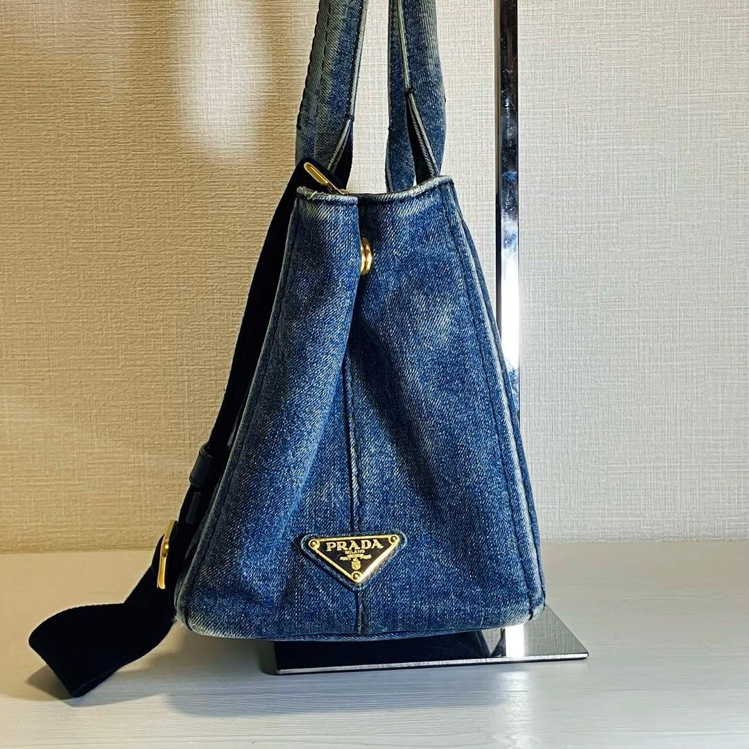 PRADA プラダ カナパミニ 2WAY トートバッグ デニム