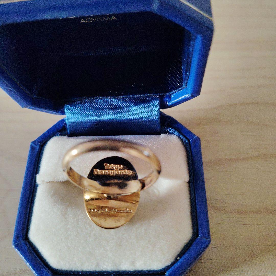 レア✩ミッキーマウス　ヴィンテージ　金色　ゴールドリング　指輪　フリーサイズ