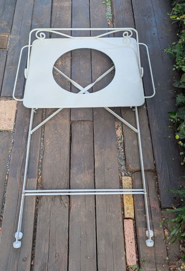 ウォッシュスタンド　アンティーク　レトロ　洗面台 折り畳み　ボウル・蓋付き　白