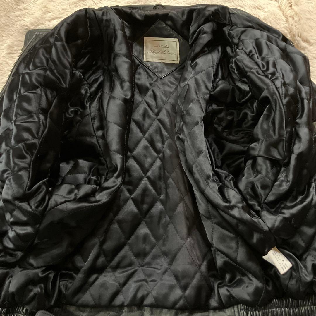 美品90s レディースレザージャケット黒牛革100% 内ポケット付リスト調整可能