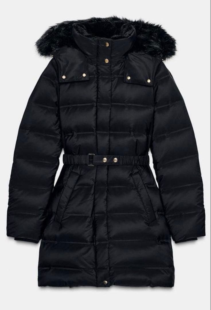 ZARA 撥水防風フード付きダウンジャケット　XL