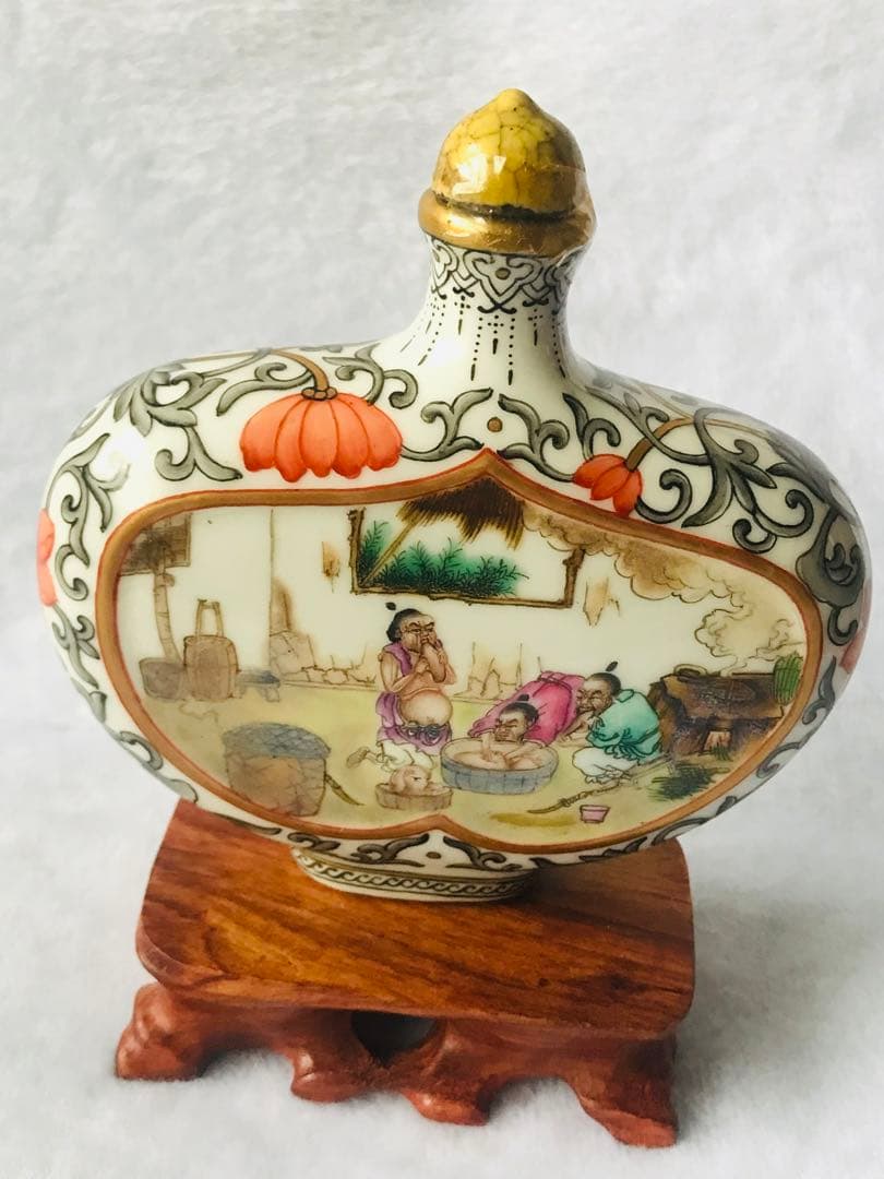 鼻煙壺「吃喝嫖賭」手絵 精品 コレクション