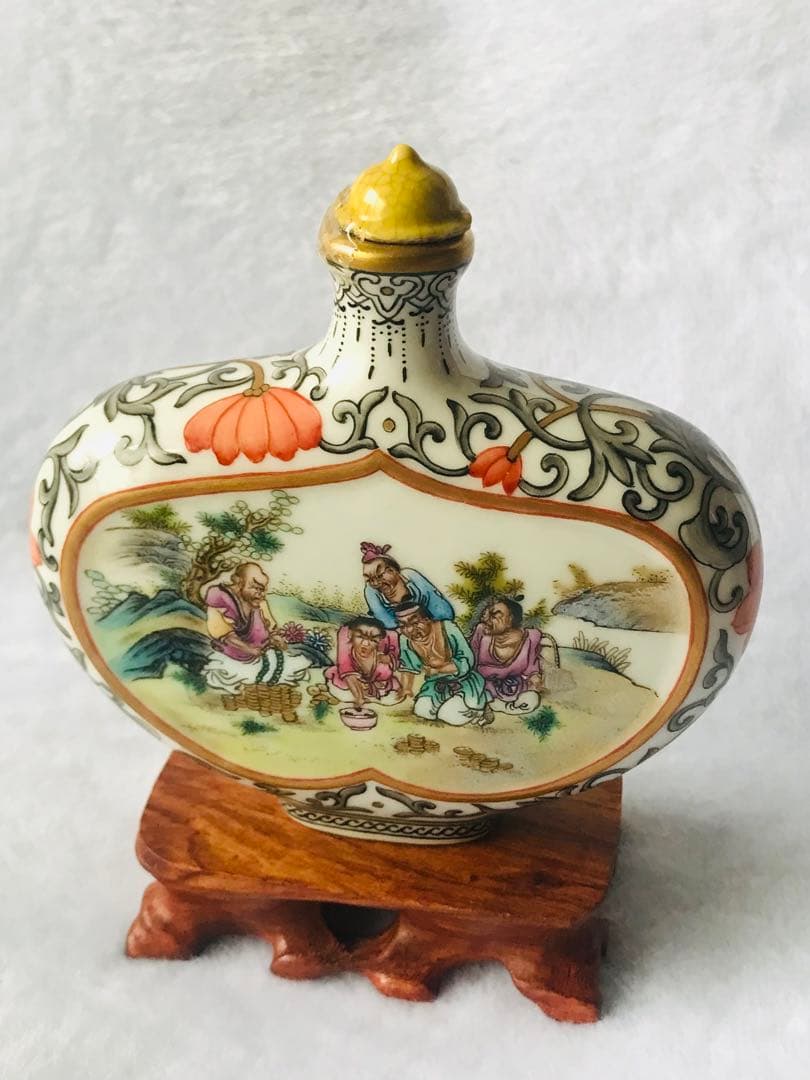 鼻煙壺「吃喝嫖賭」手絵 精品 コレクション