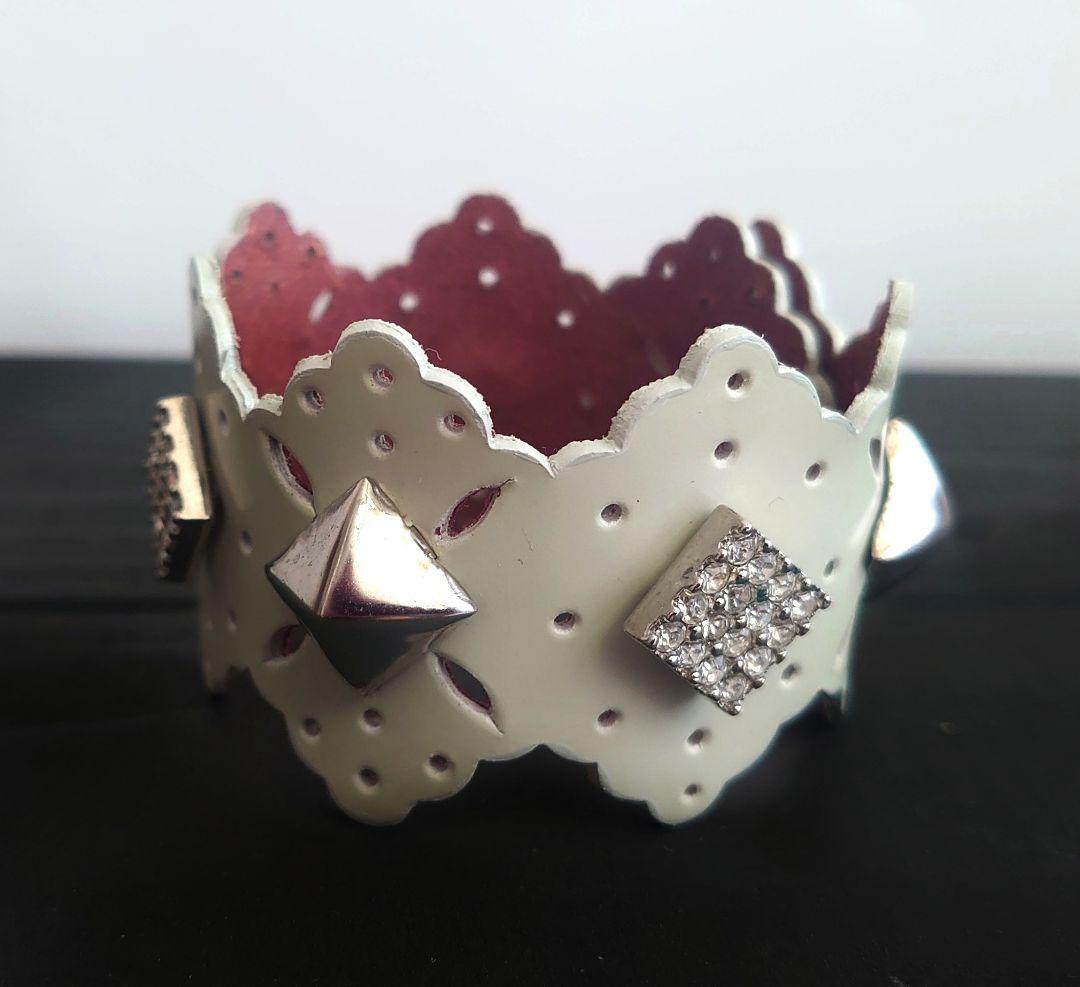 UNDERCOVER ピラミッドスタッズ レザー ブレスレット リストバンド