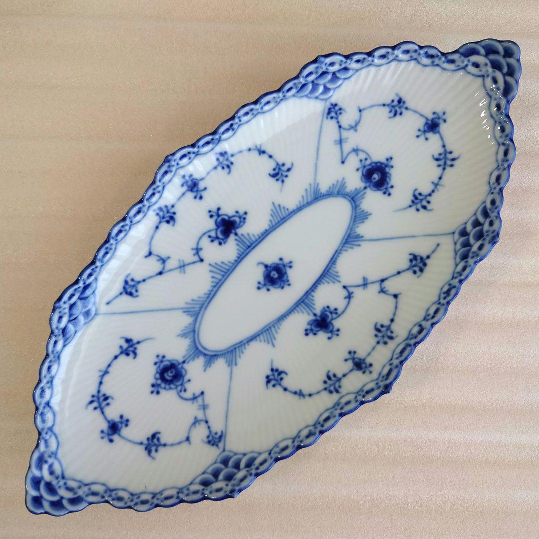 ロイヤルコペンハーゲン　ブルーフルーテッド　ハーフレース　ピックルディッシュ共箱