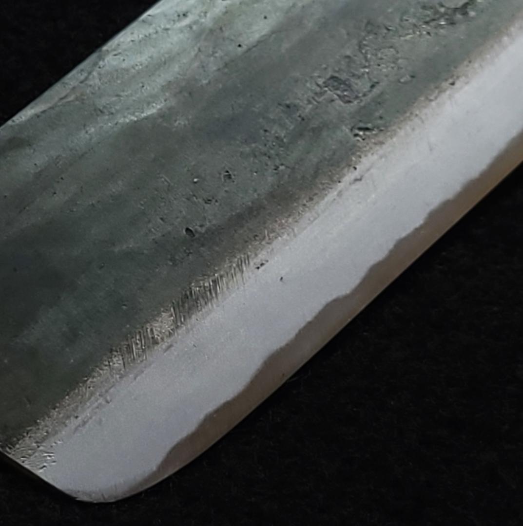 白紙1号 黒打 菜切（万能）包丁 165㎜ #1329 焼柄 月光作