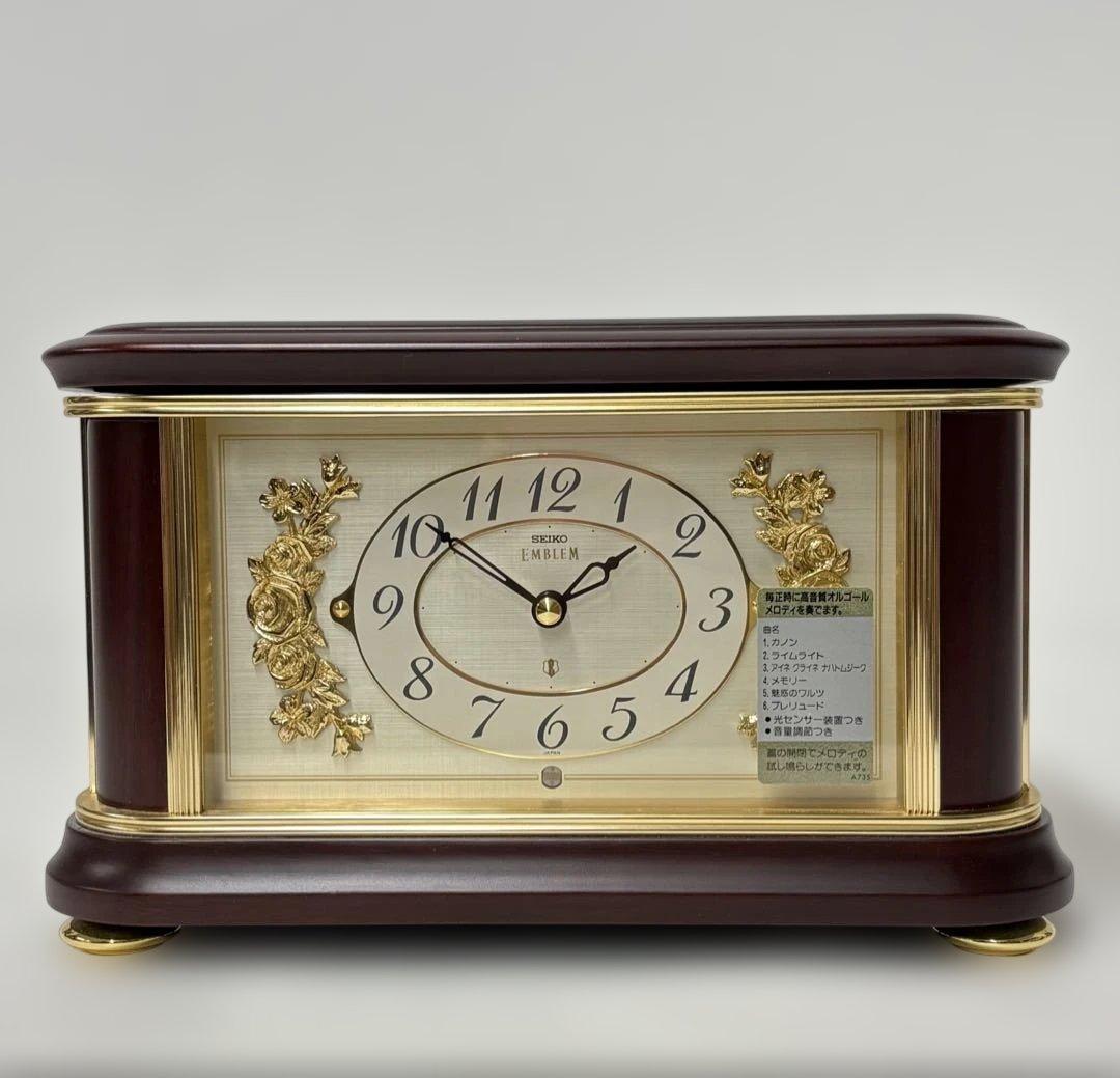 SEIKO EMBLEM HW449B 高級置時計 オルゴール ヴィンテージ