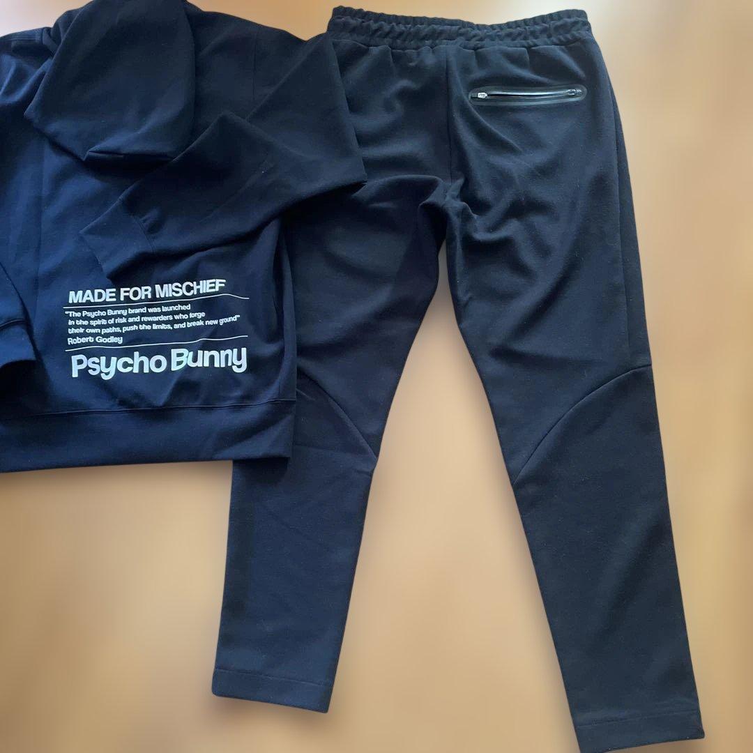 Psycho Bunny ブラックジャージ上下セット　ゴルフウェア