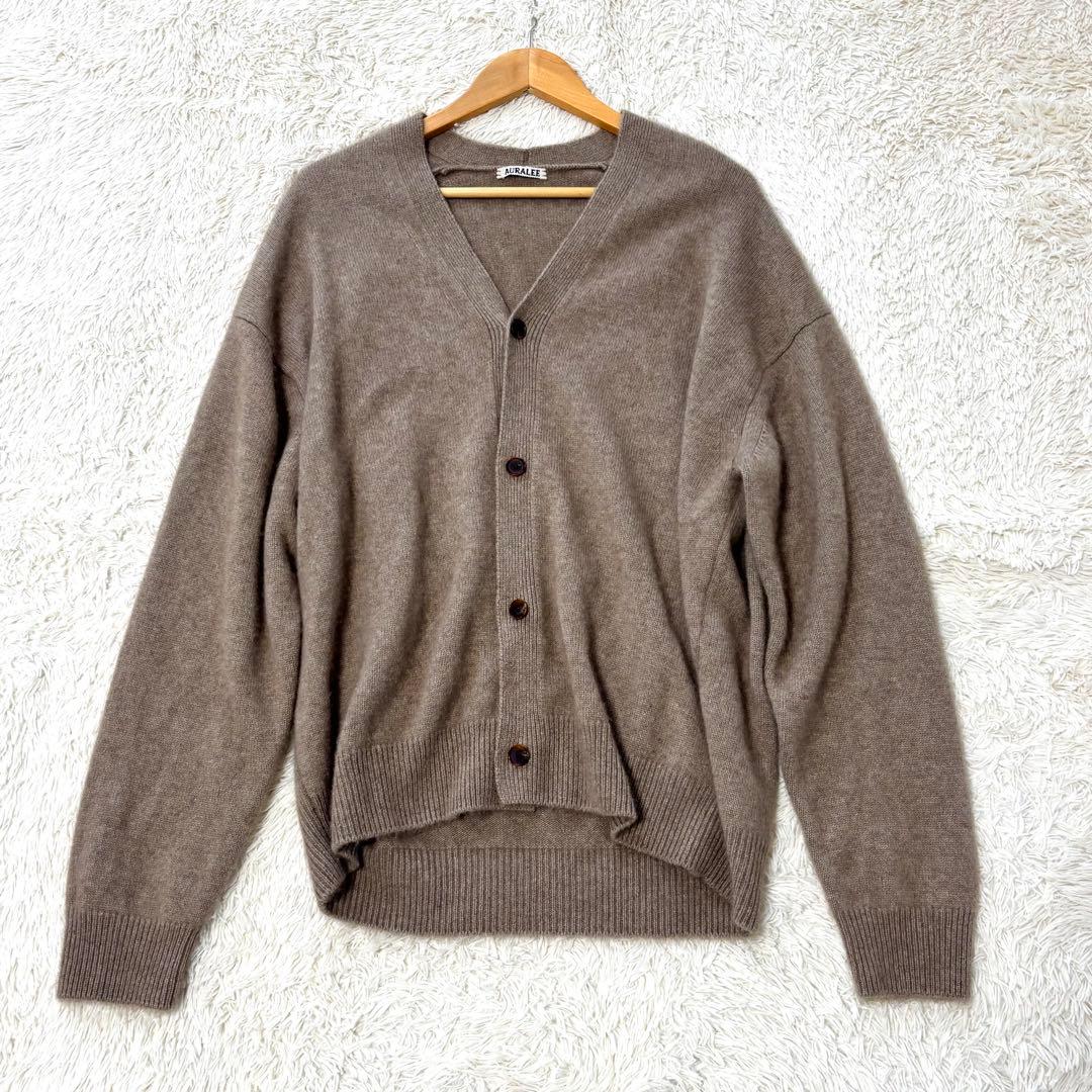 AURALEE オーラリー カシミヤ カーディガン ナチュラルブラウン 4