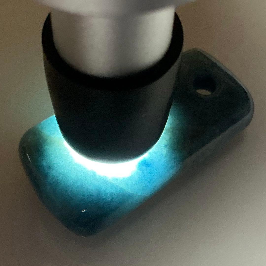 コン沢翡翠　銅鐸型ネックレストップ　濃スリムタイプ