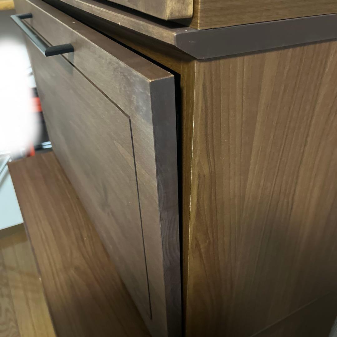 【日本製】天然木アルダー材 ライティングビューロー 幅70cm ウォールナット色