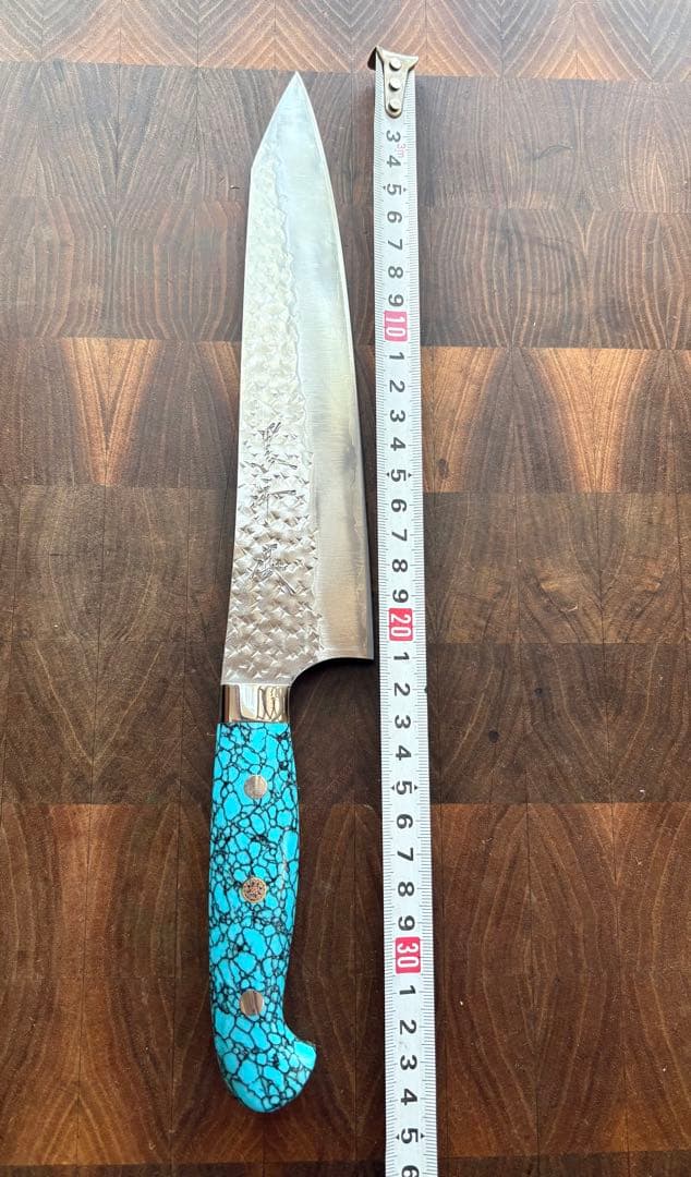 黒崎優　閃光　鋭　sg2 切付　牛刀 210mm ターコイズ　洋包丁　越前