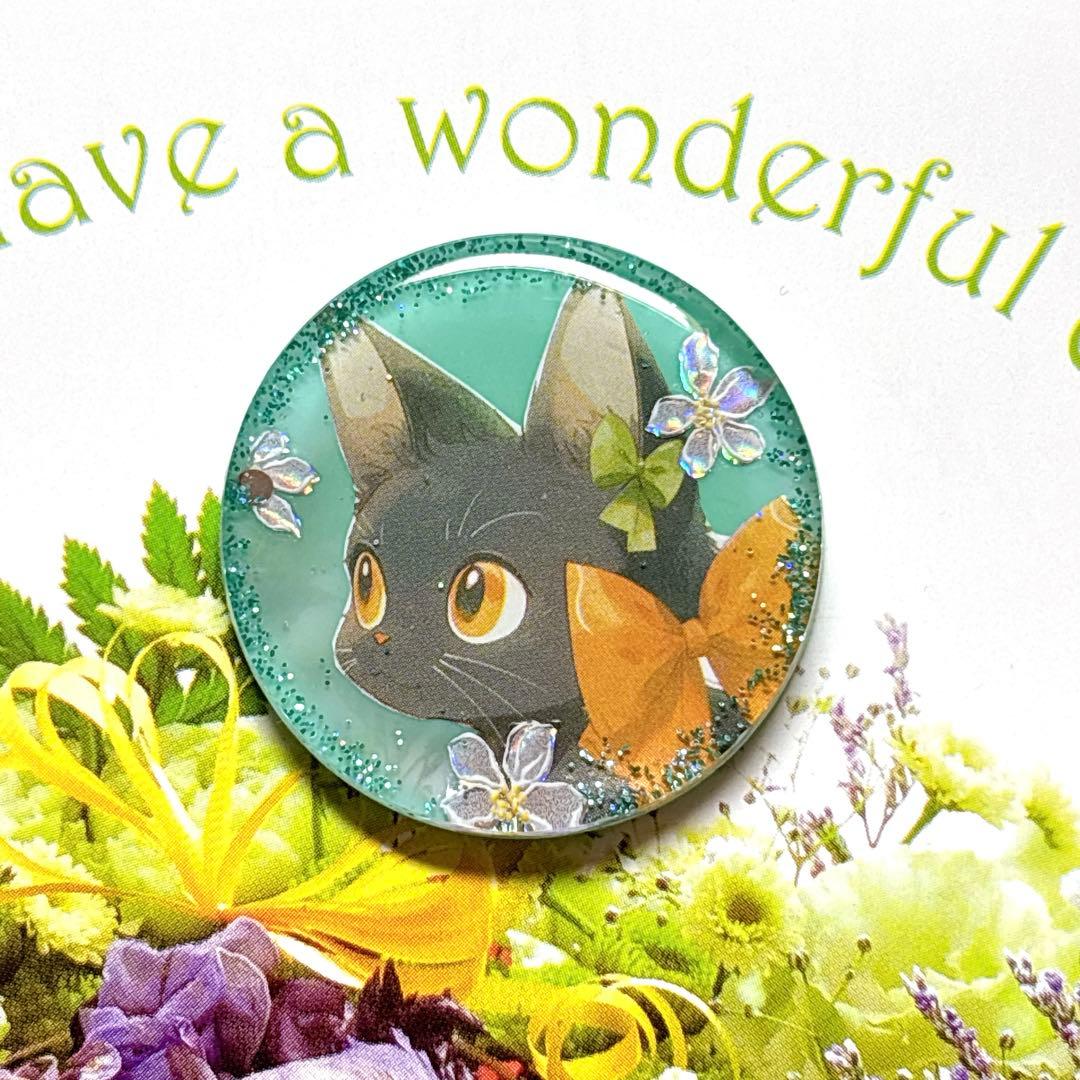 NO 578レジン　ヘアゴム　ブローチ　ハンドメイド　猫ちゃん