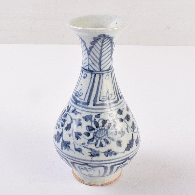 中国　青花　花卉文玉壷春瓶　N　R8966