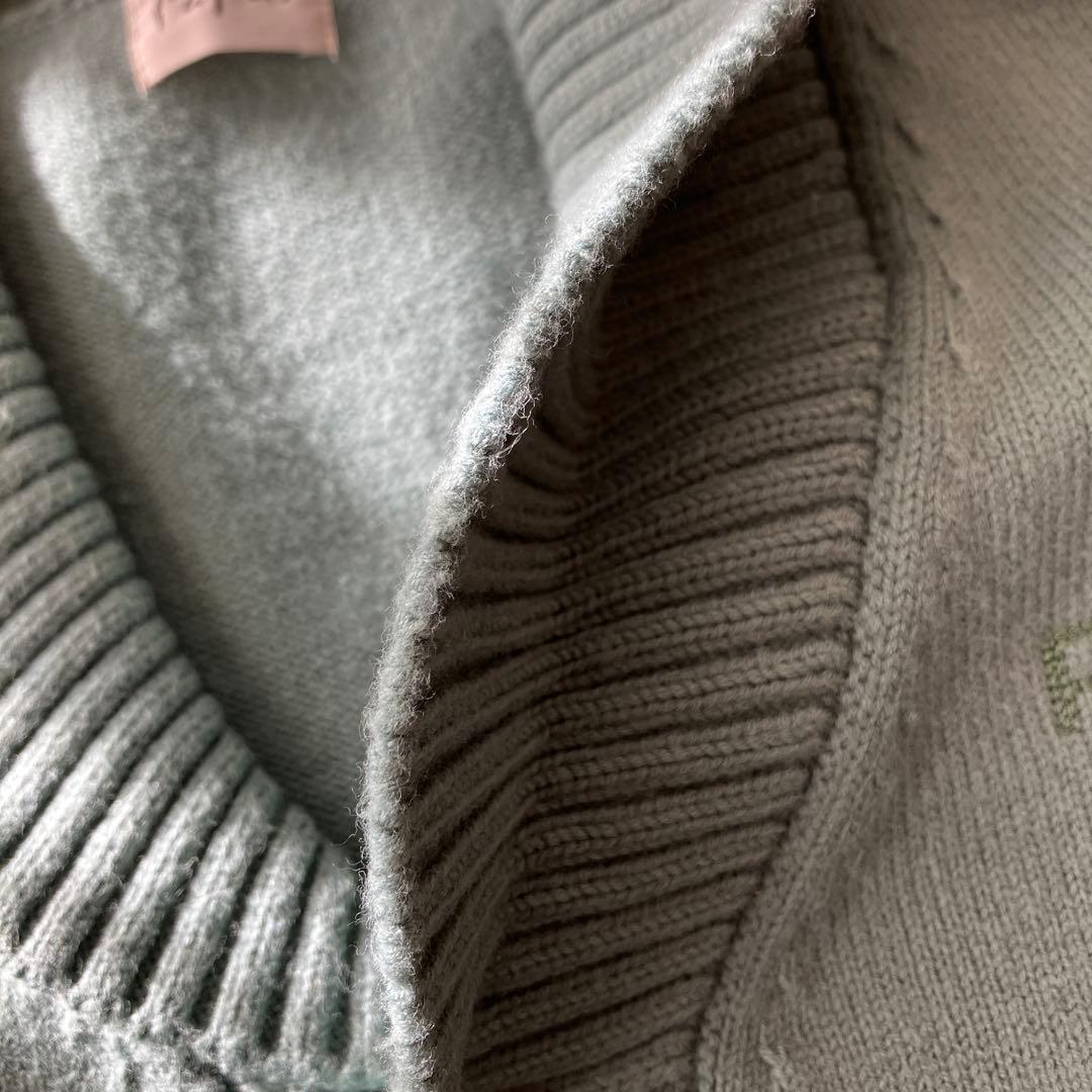 歳末クリスマスセール‼️Papas ミントグリーン ショールカラーカーディガン